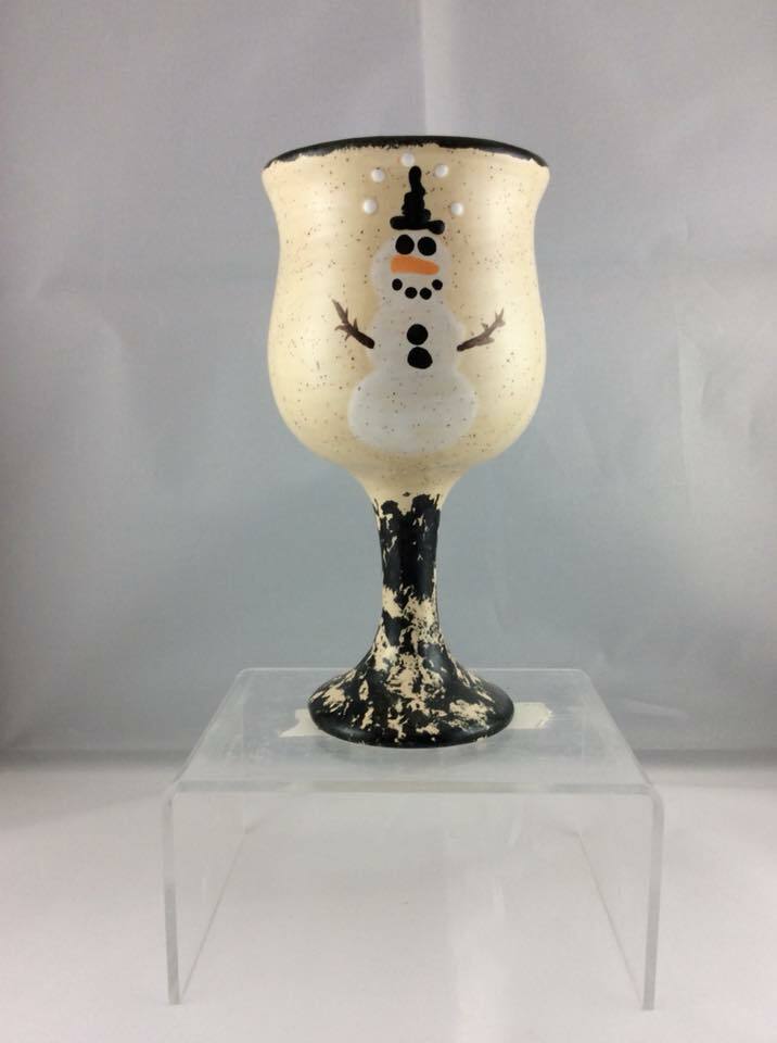 Goblet  -  Snowman - Canadian Handmade by Ed Lucier