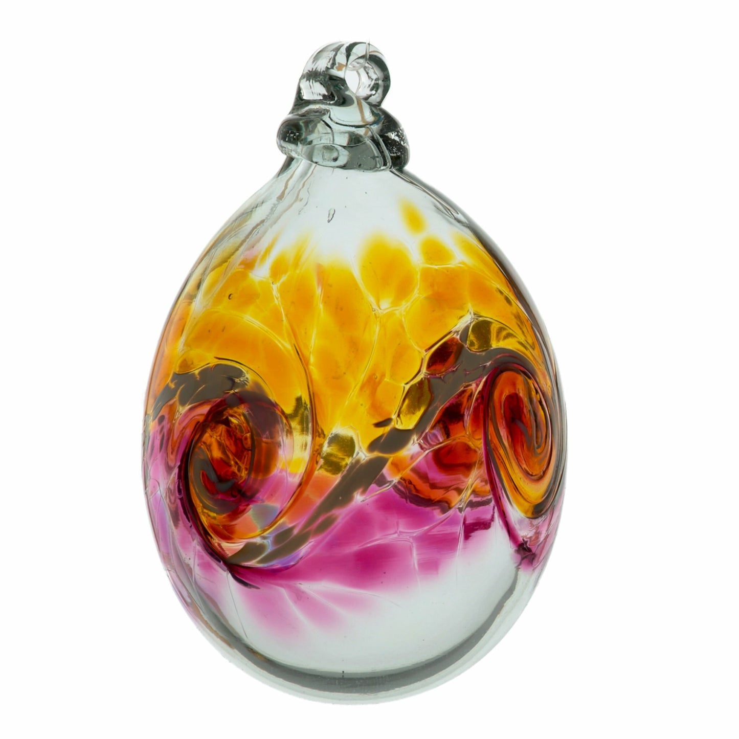 2" Van Glow Oval Friendship Ball - Gold/Pink - Canadian Blown Glass