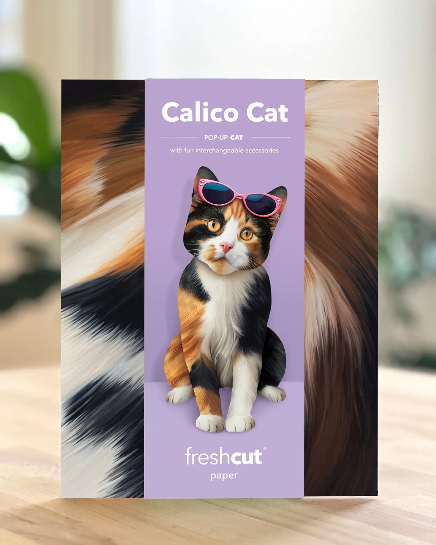 Pop up Cat Card - Calico Cat - Fresh Cut