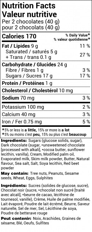 Sea Salt Caramels - Dark Chocolates in Sleeve Box - Rogers' Chocolates