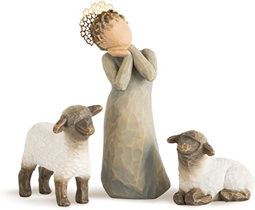 Willow Tree: Nativity Collection - Little Shepherdess - 3 piece set including 2 sheep