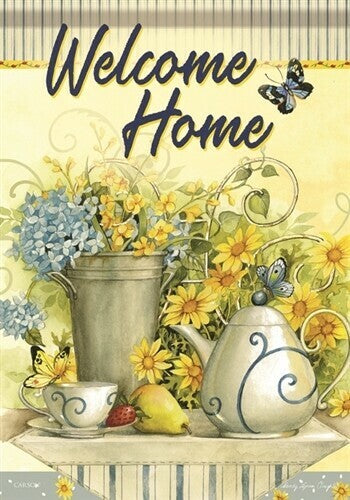Tea Time - 'Welcome Home' - House Flag - 28" x 40"