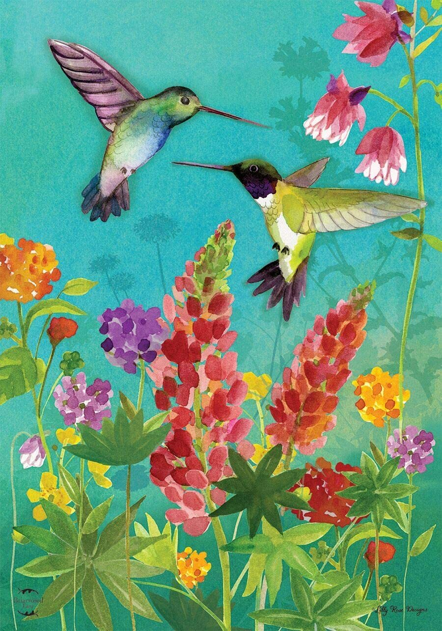 Hummingbird Greeting - House Flag - 28" x 40"