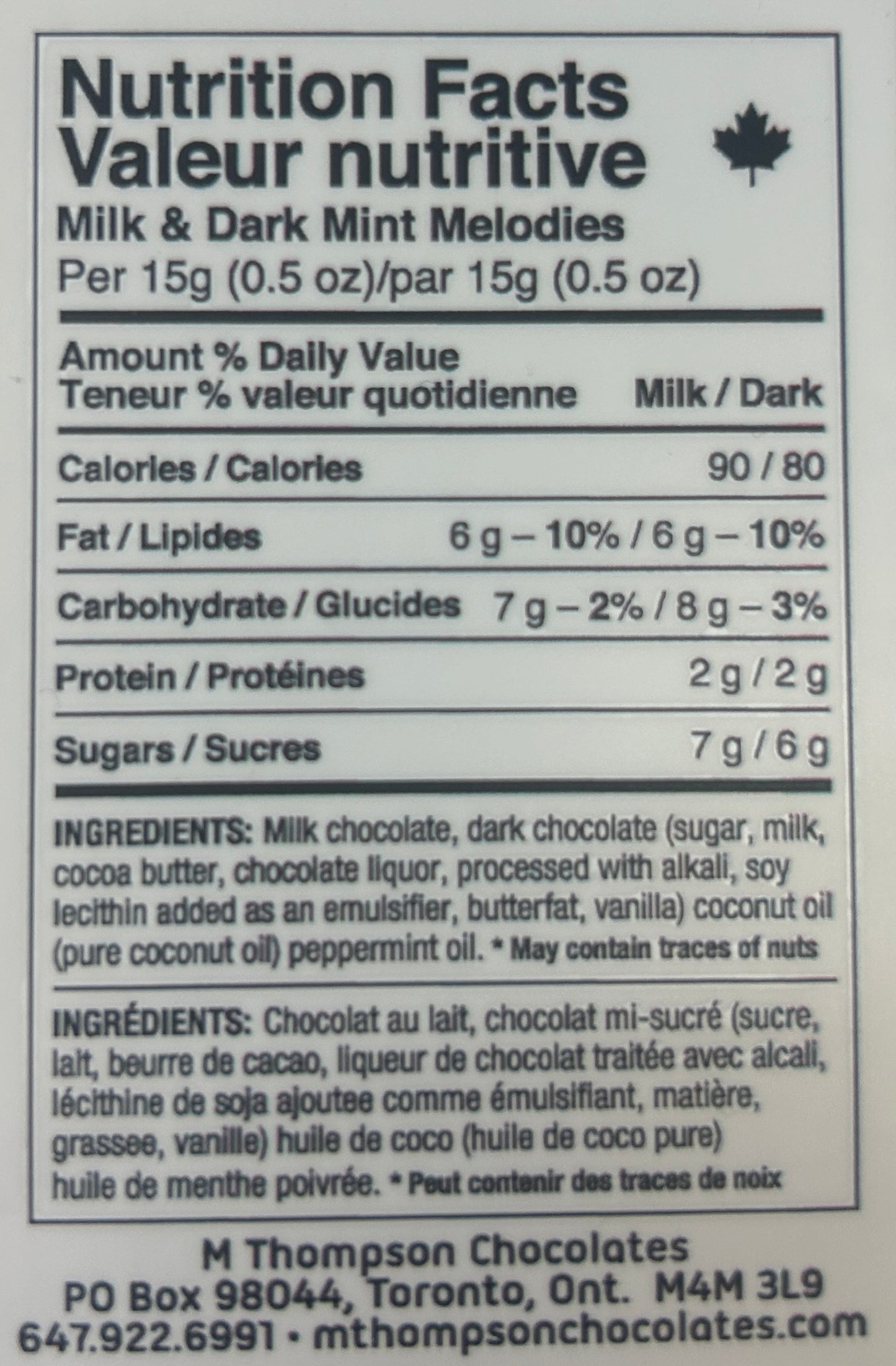 Mint Melodies - Milk and Dark Chocolate - 225g - M. Thompson