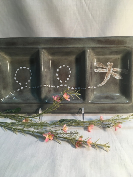3 Section Tray - Dragonfly - Canadian Handmade by Ed Lucier