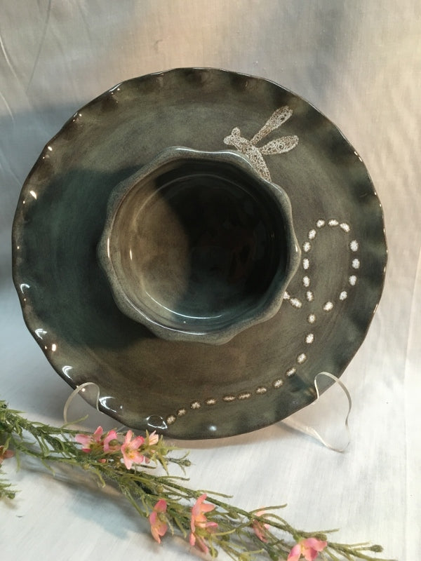Chip & Dip Plate - Dragonfly - Canadian Handmade by Ed Lucier
