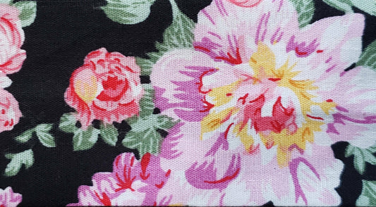 Heat Guard Cooling Tie - Black Bouquet -  Handmade in Canada