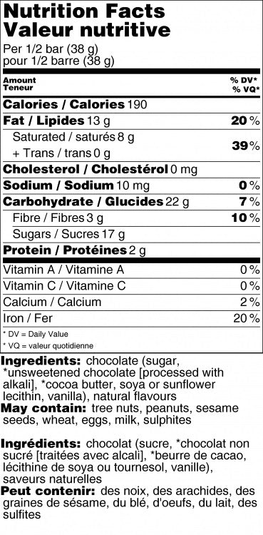 Rogers' Chocolate Bar - Peppermint Dark Chocolate