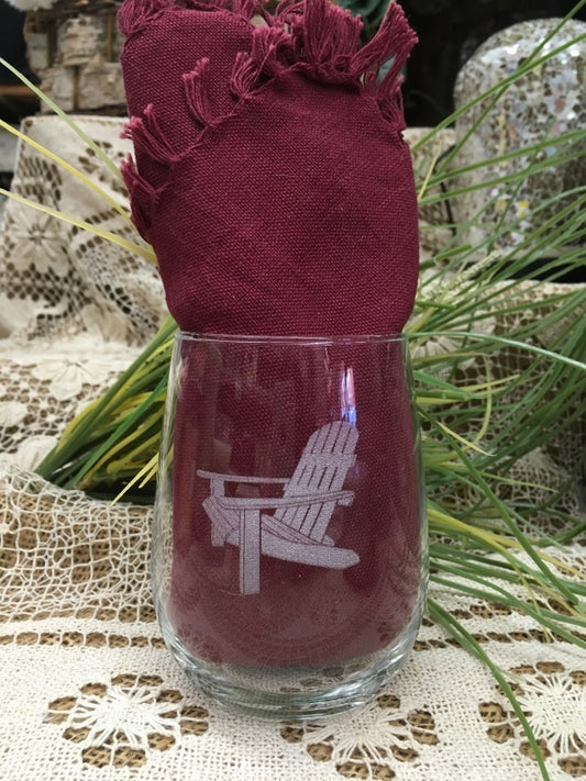Wine Cup - Adirondack / Muskoka Chair - Etched Glass - Canadiana Collection