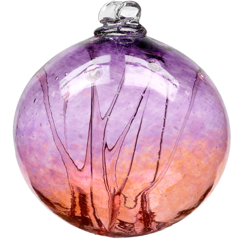 6" Olde English Friendship Ball - Pink / Purple - Canadian Blown Glass