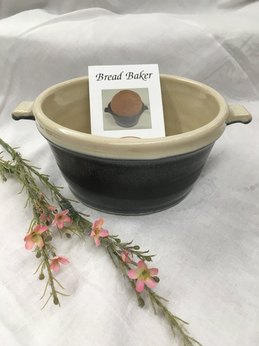 Bread Baker Bowl, Black & White - Pavlo Pottery - Canadian Handmade