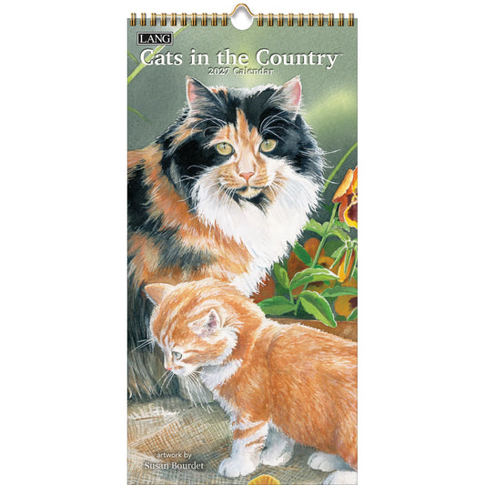 Lang Spiral Top Vertical Calendar - Cats in the Country - Susan Bourdet