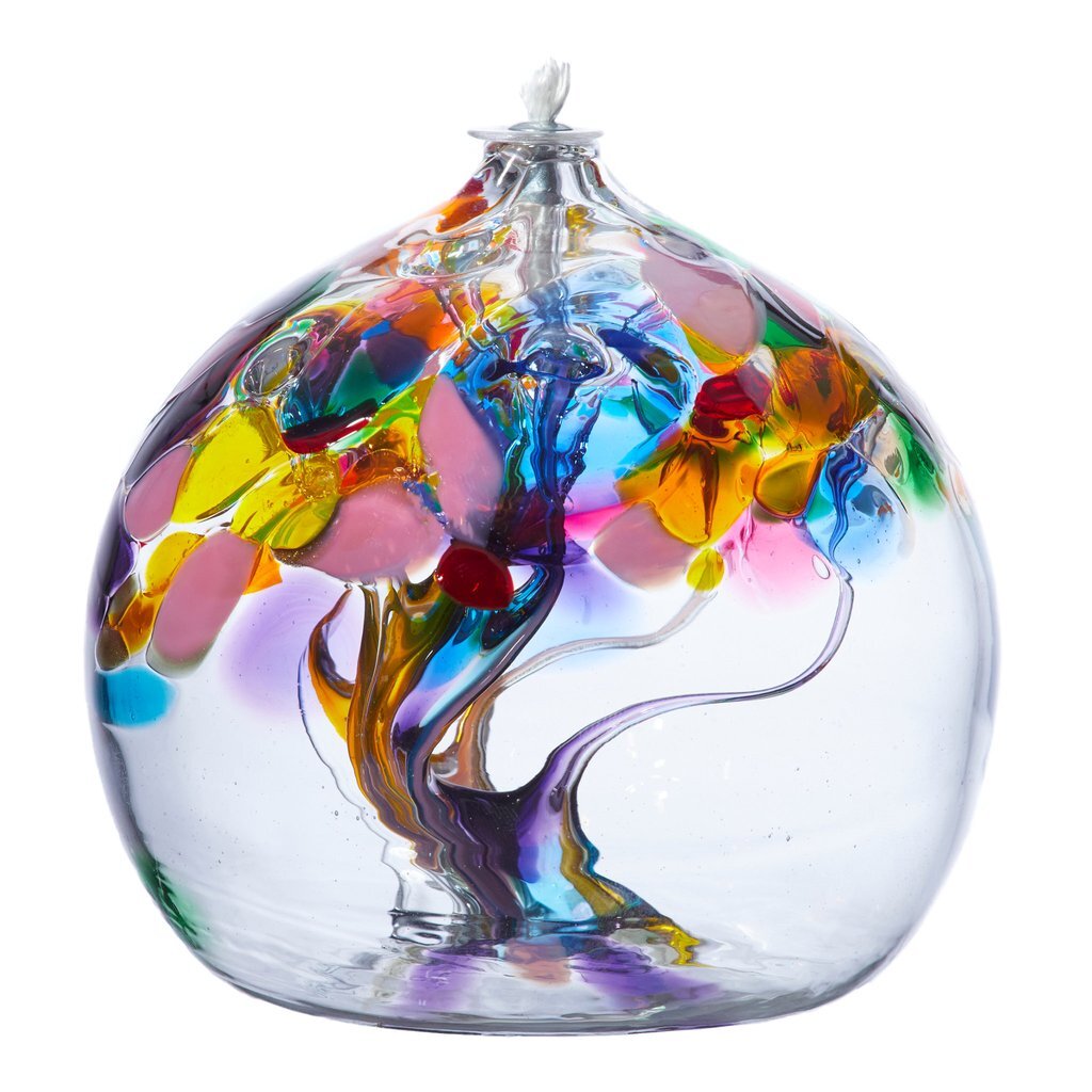 Oil Lamp Friendship Ball - JOY - Tree of Enchantment 6"  - Canadian Blown Glass