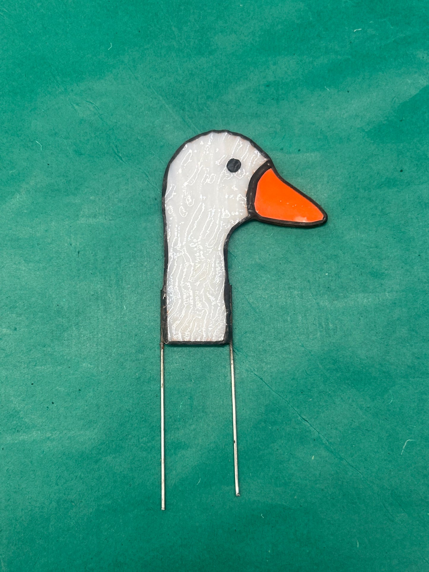 Goose Head - Stained Glass Planter Stake