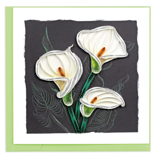 Quilling Card - Calla Lily - handcrafted - Blank inside