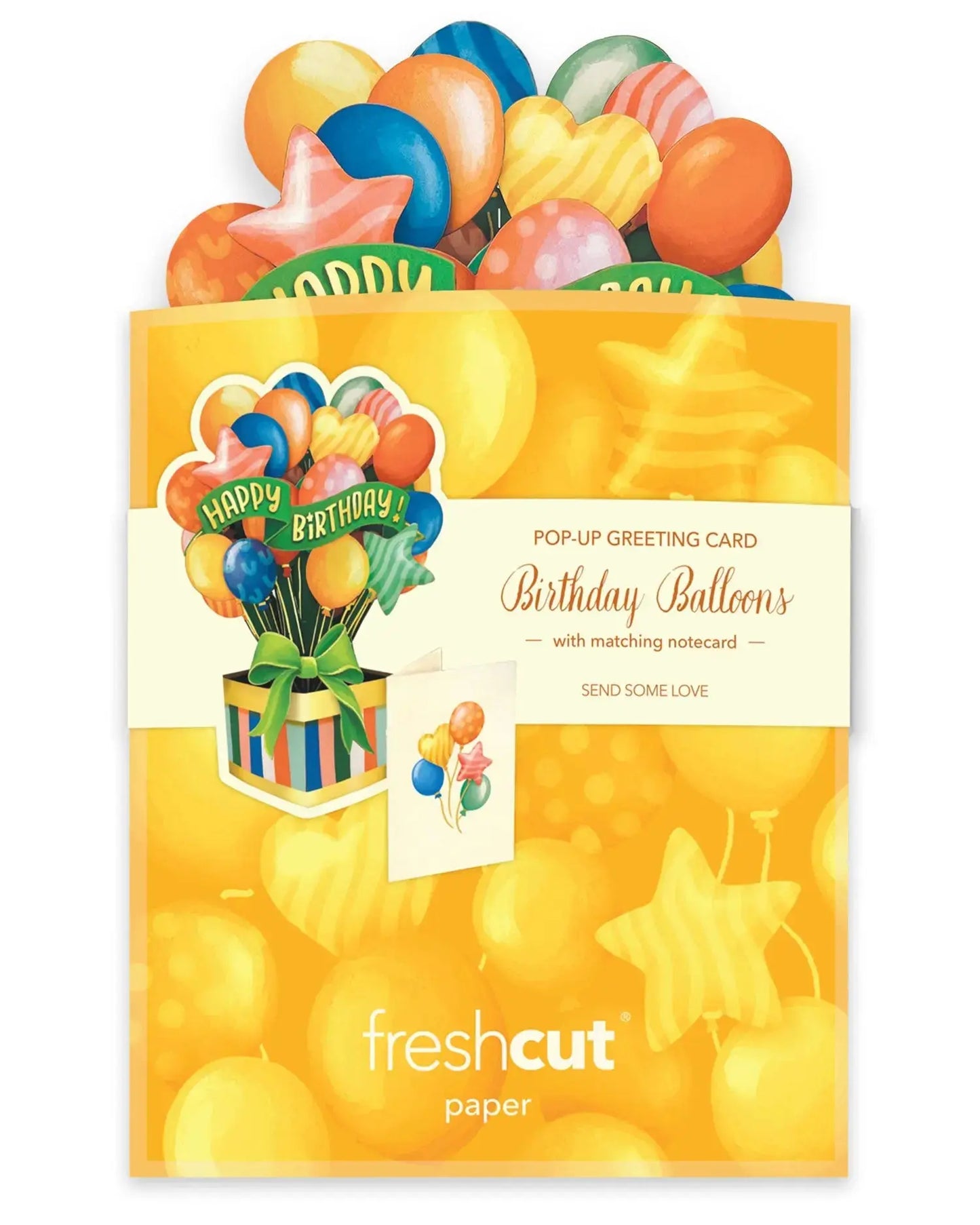 Mini Birthday Balloons Popup Card - Multi-Colored - Fresh Cut