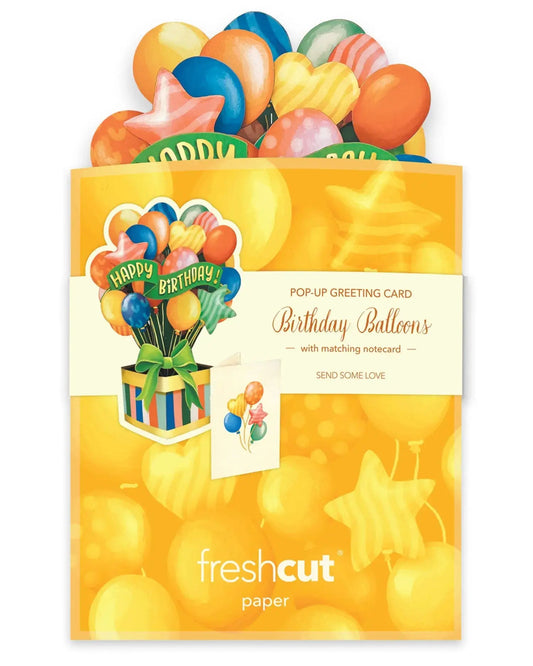 Mini Birthday Balloons Popup Card - Multi-Colored - Fresh Cut