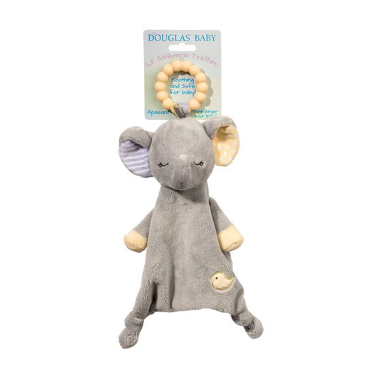 Joey Grey Elephant - Teether Blanket - Lil' Sshlumpie - 13 inch - Douglas Baby
