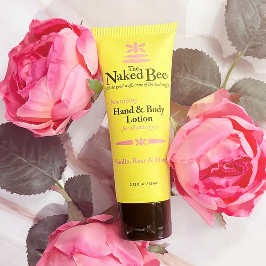 Hand & Body Lotion 2.25 oz - Vanilla, Rose & Honey - The Naked Bee