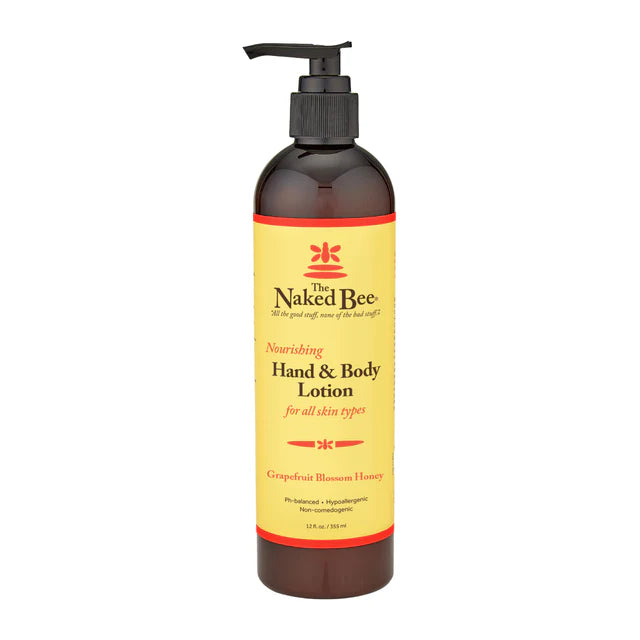 Hand & Body Lotion 12 oz Pump Bottle - Grapefruit Blossom Honey - The Naked Bee