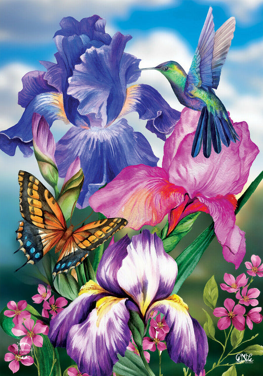 Irises - Garden Flag - 12.5 " x 18"