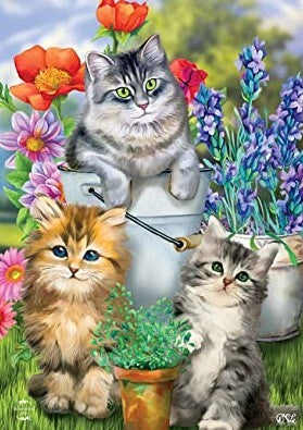 Garden Cats - Garden Flag - 12.5 " x 18"