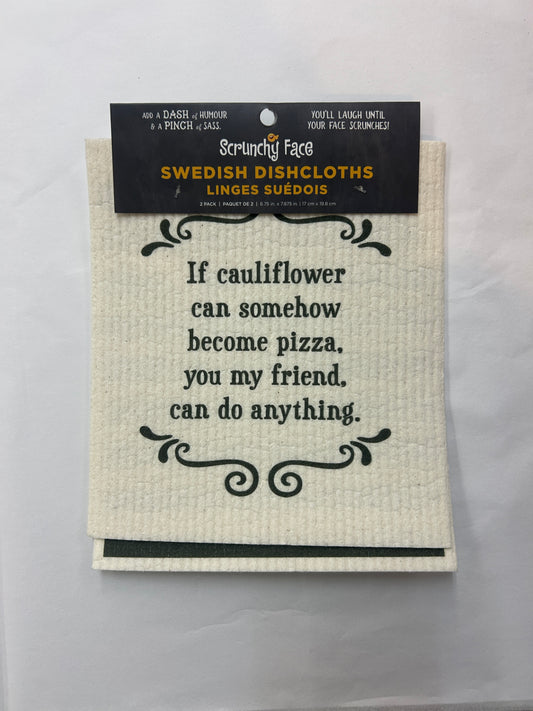 Swedish Dish Cloths - Pizza - Pack of 2 - Scrunchy Face