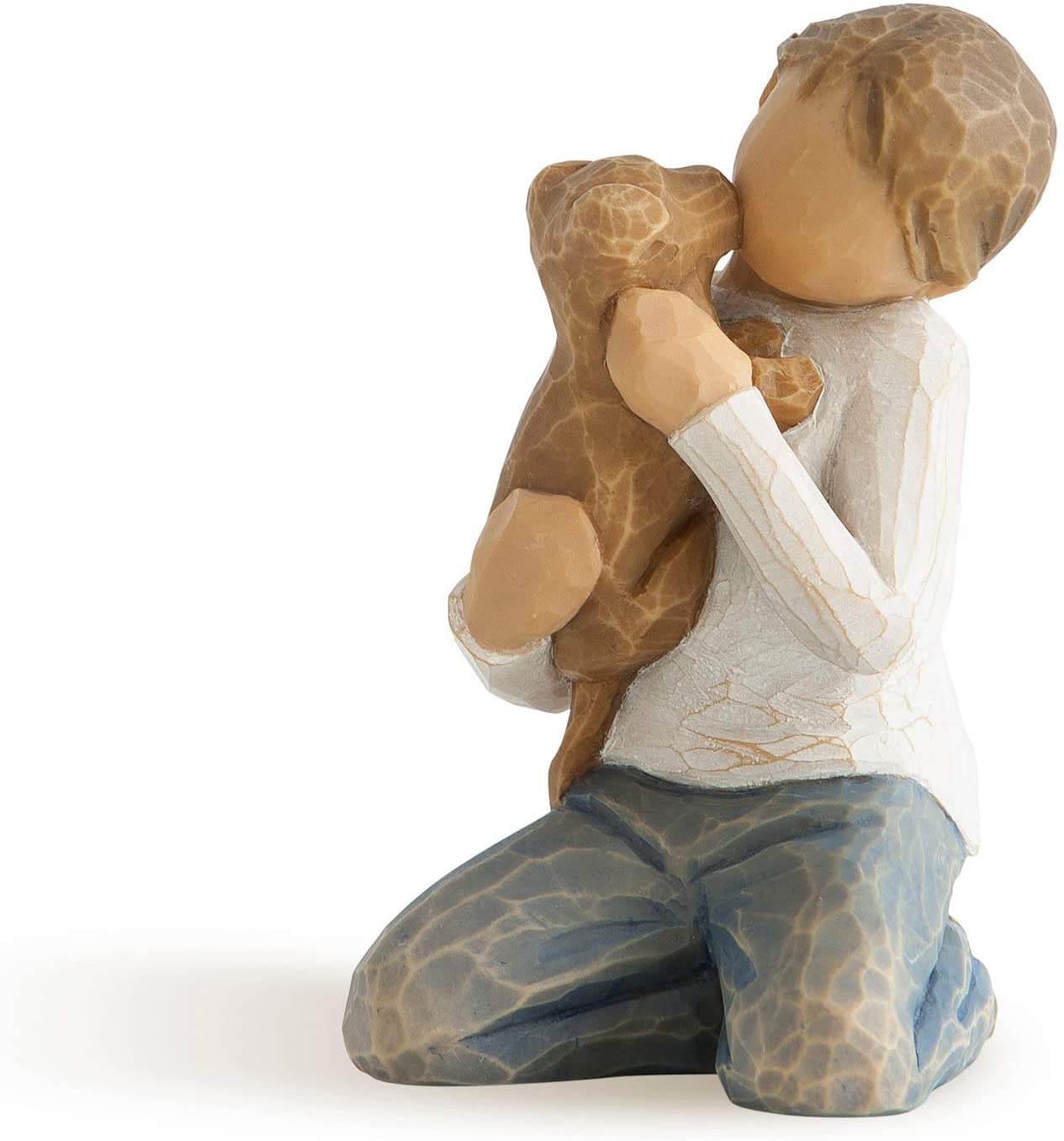 Willow Tree: Kindness Boy - Kneeling Holding Dog