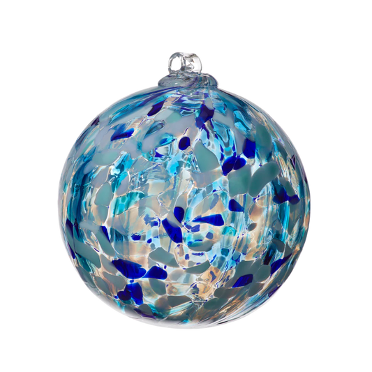 6" Nature's Whimsy Orb - Cool Blue - Canadian Blown Glass