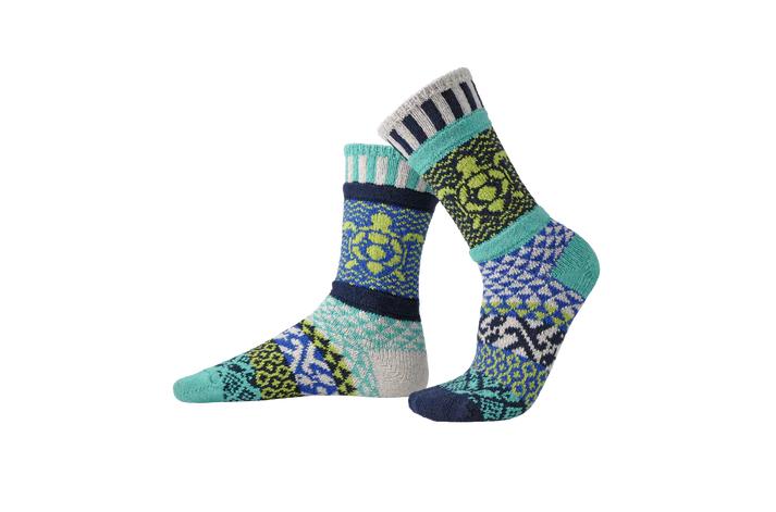 Ocean - Small - Mismatched Crew Socks - Solmate Socks