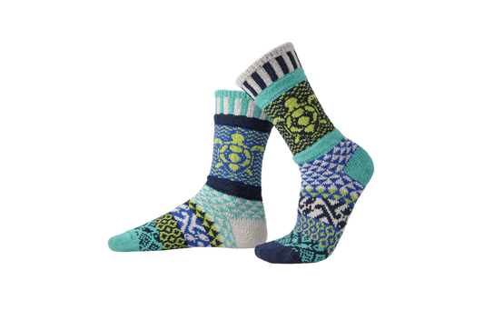 Ocean - Small - Mismatched Crew Socks - Solmate Socks