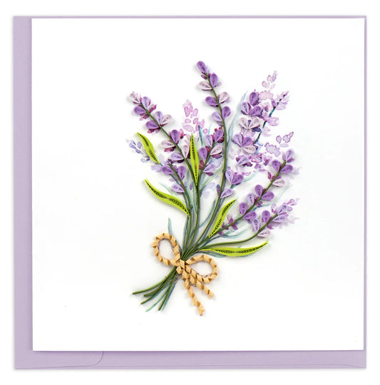 Quilling Card - Lavender Bunch - handcrafted - Blank inside