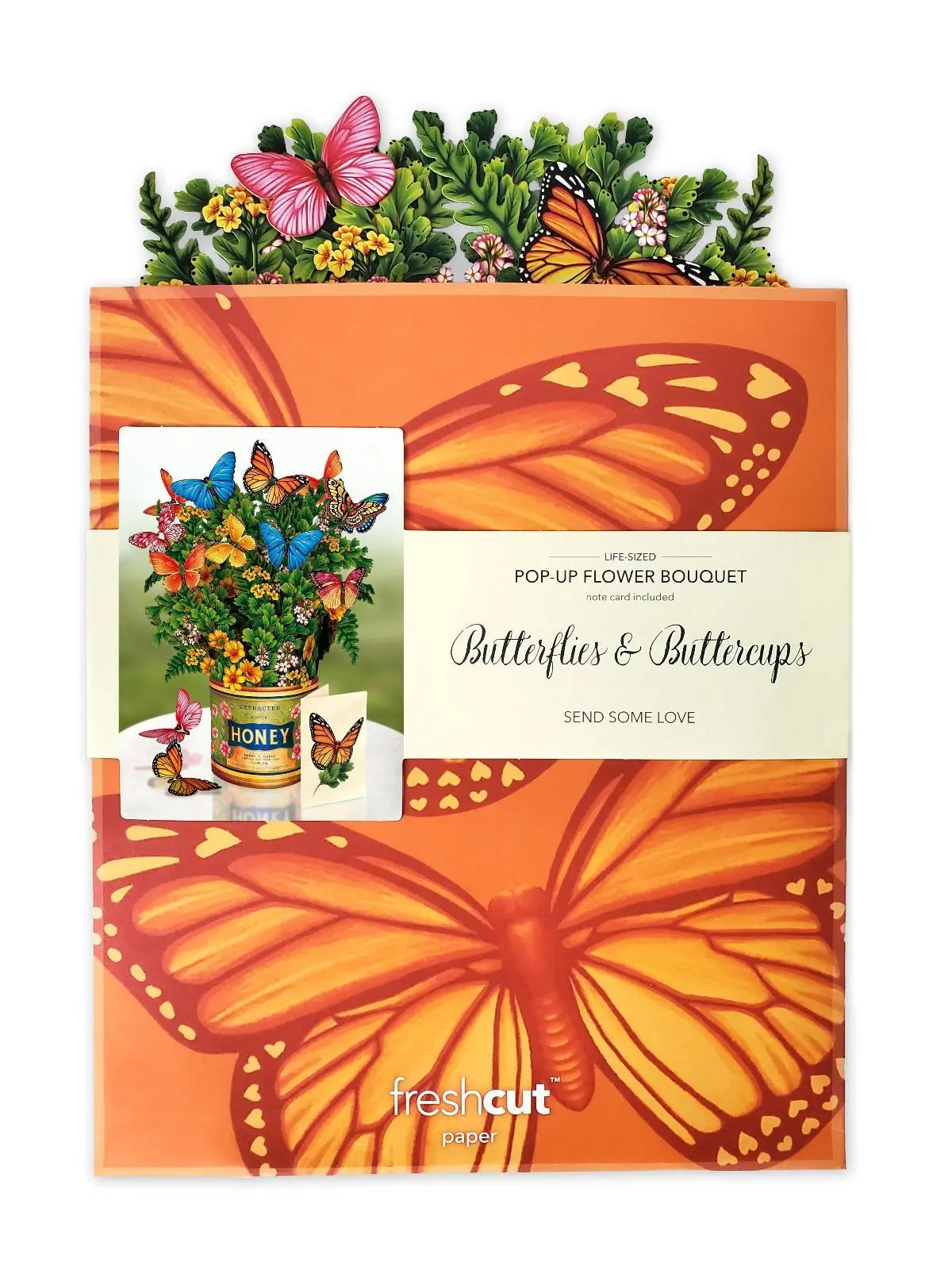 Flower Bouquet Popup Card - Butterflies & Buttercups - Fresh Cut
