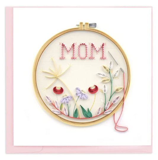 Quilling Card - Mom Cross Stitch - handcrafted - Blank inside