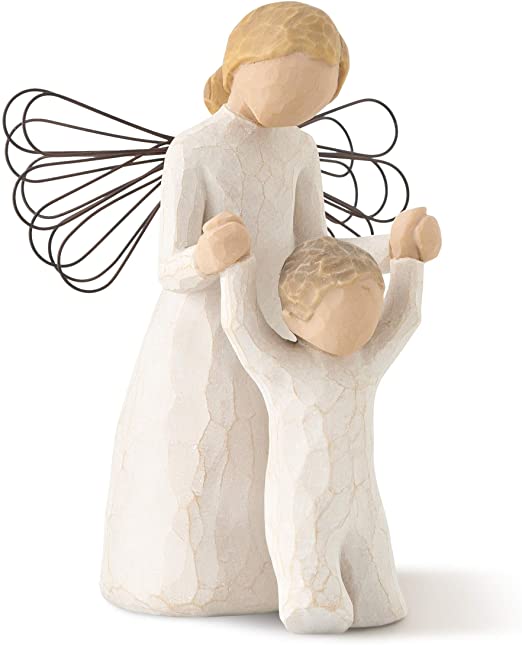 Willow Tree: Guardian Angel - Angel helping child walk  - Wire Wings