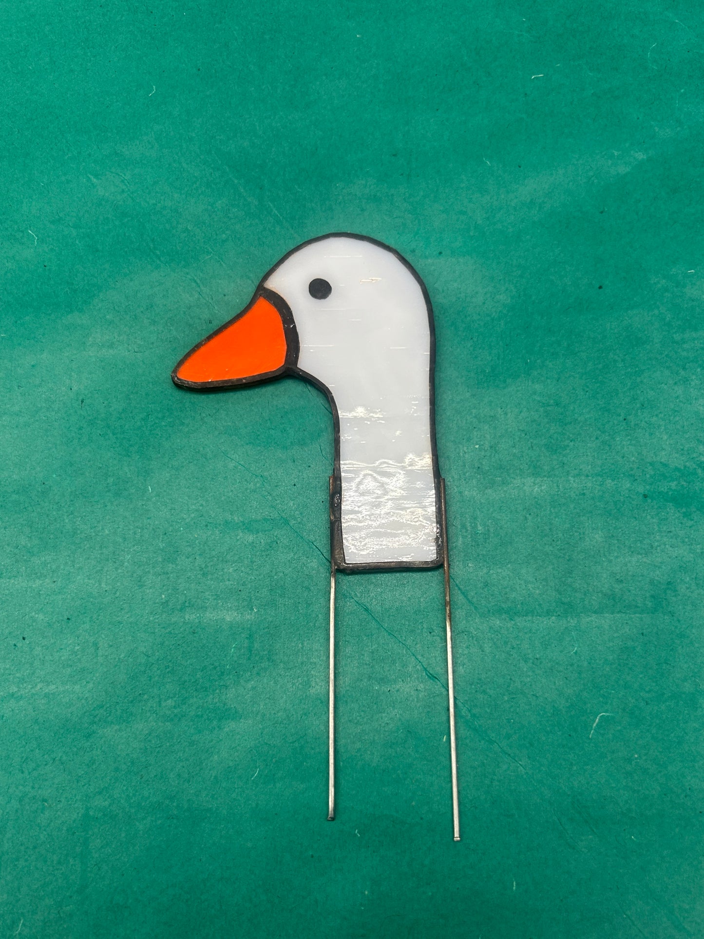 Goose Head - Stained Glass Planter Stake