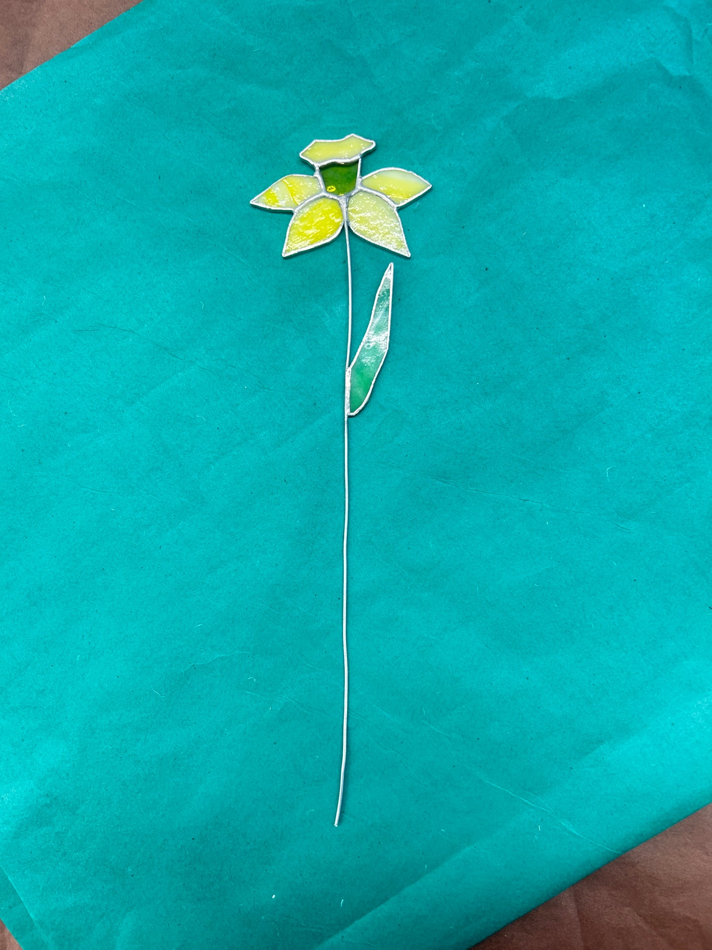 Daffodil - Stained Glass Planter Stake