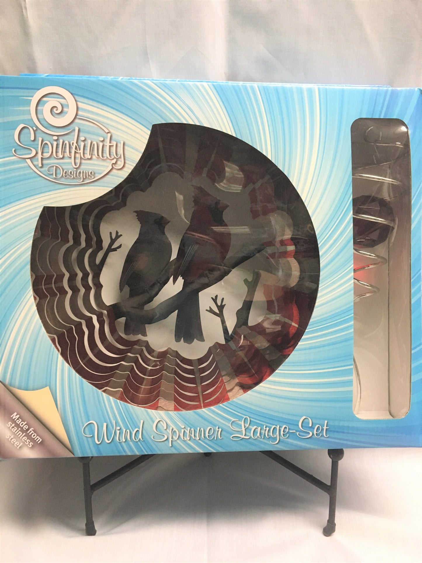 Spinner Set Large - Cardinals Wind Spinner with Red Spiral Crystal Tail