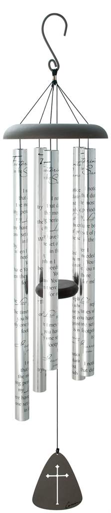 Wind Chime - 44 " Footprints in the Sand Wording - Black