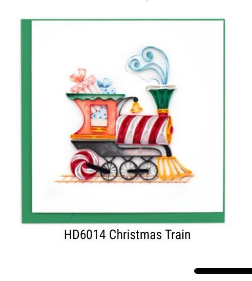 Quilling Card - Christmas - Christmas Train - handcrafted - Blank inside
