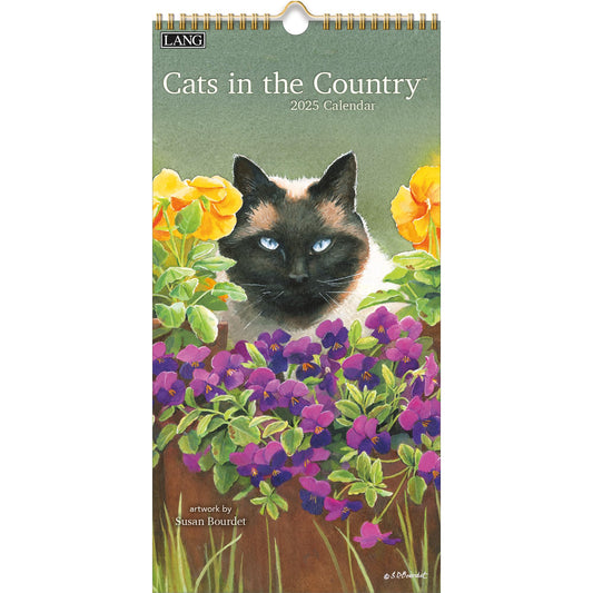 Lang Spiral Top Vertical Calendar - Cats in the Country - Susan Bourdet