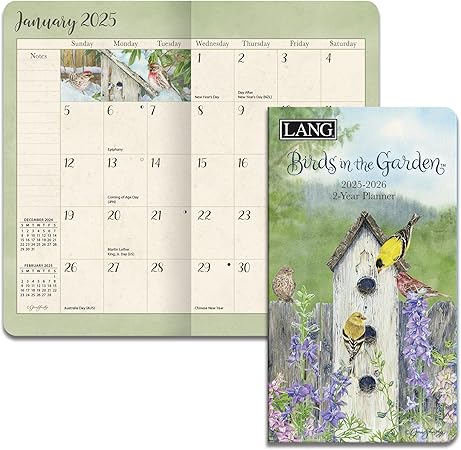 Lang Two Year Purse Calendar - Birds in the Garden - Jane Shasky - Planner