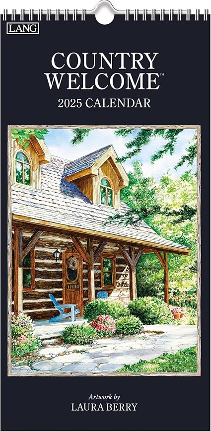 Lang Spiral Top Vertical Calendar - Country Welcome - Laura Berry