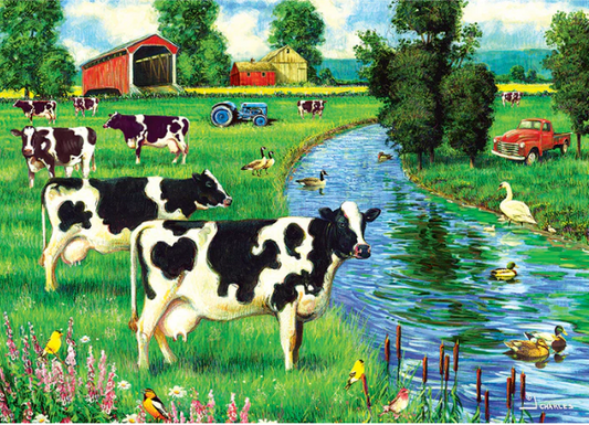 Tray Puzzle - Cow Stream - 35 pieces - Cobble Hill