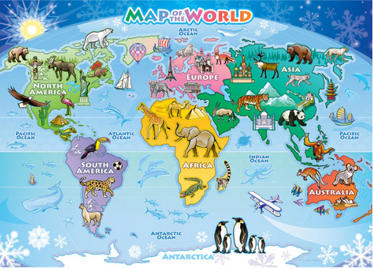 Tray Puzzle - Map of the World - 35 pieces - Cobble Hill