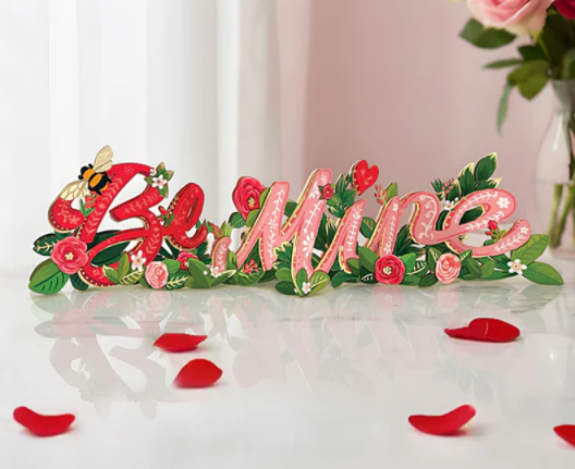 Mini Flower Accordion Popup Card - Valentine's Day Wishes - Fresh Cut