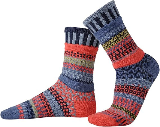 Masala - Large - Mismatched Crew Socks - Solmate Socks