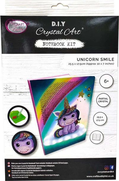 Crystal Art Notebook Kit - Unicorn Smile - Craft Kit