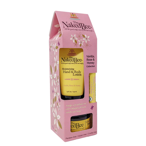 Gift Set - Lotion, Lip Balm & Body Butter - Vanilla, Rose & Honey