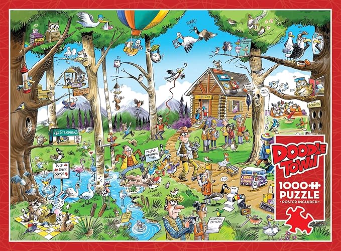 Birdwatcher's Paradise, Doodletown - 1000 piece - Cobble Hill Puzzle